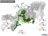 2022年12月07日の東海地方の実況天気