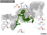 2022年12月08日の東海地方の実況天気