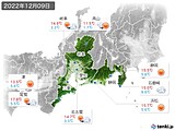 2022年12月09日の東海地方の実況天気