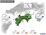 2022年12月11日の四国地方の実況天気