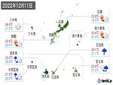 2022年12月11日の沖縄県の実況天気