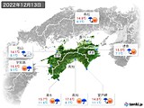 2022年12月13日の四国地方の実況天気