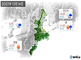 2022年12月14日の三重県の実況天気