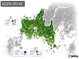 2022年12月14日の山口県の実況天気