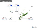 2022年12月15日の沖縄地方の実況天気