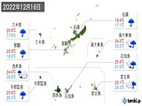 2022年12月16日の沖縄県の実況天気
