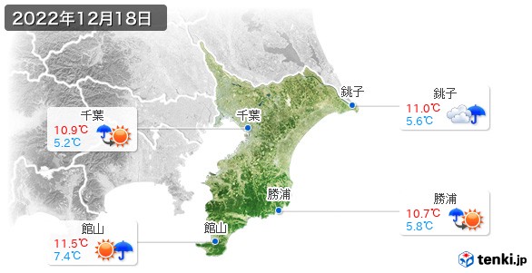 千葉県(2022年12月18日の天気