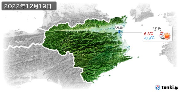 徳島県(2022年12月19日の天気