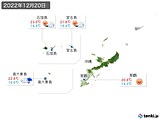 2022年12月20日の沖縄地方の実況天気