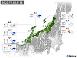 2022年12月21日の北陸地方の実況天気