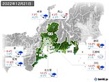 2022年12月21日の東海地方の実況天気