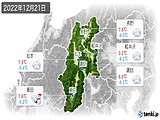 2022年12月21日の長野県の実況天気