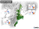 2022年12月22日の三重県の実況天気