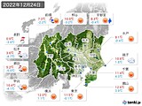 2022年12月24日の関東・甲信地方の実況天気