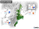 2022年12月24日の三重県の実況天気