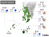 2022年12月24日の鹿児島県の実況天気