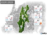 2022年12月25日の長野県の実況天気