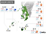 2022年12月27日の鹿児島県の実況天気