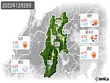 2022年12月29日の長野県の実況天気