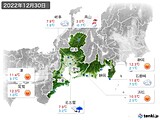 2022年12月30日の東海地方の実況天気