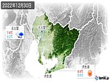 2022年12月30日の愛知県の実況天気