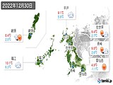 2022年12月30日の長崎県の実況天気