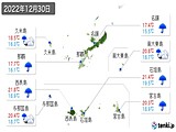 実況天気(2022年12月30日)