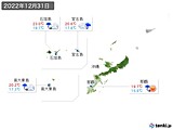 2022年12月31日の沖縄地方の実況天気