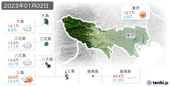 東京都(2023年01月02日の天気