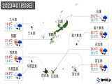 実況天気(2023年01月03日)