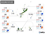 2023年01月10日の沖縄県の実況天気