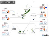 2023年01月11日の沖縄県の実況天気