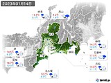 2023年01月14日の東海地方の実況天気