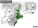 2023年01月15日の三重県の実況天気