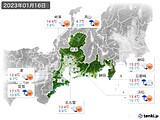 2023年01月16日の東海地方の実況天気