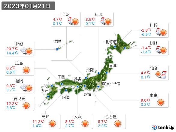(2023年01月21日の天気