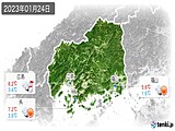 2023年01月24日の広島県の実況天気