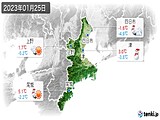 2023年01月25日の三重県の実況天気