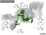 2023年01月26日の東海地方の実況天気