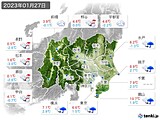 2023年01月27日の関東・甲信地方の実況天気