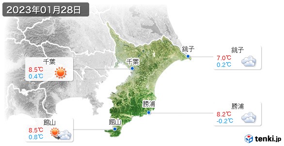 千葉県(2023年01月28日の天気
