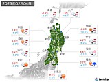 2023年02月04日の東北地方の実況天気