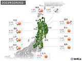 2023年02月05日の東北地方の実況天気