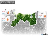 2023年02月05日の鳥取県の実況天気