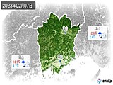 2023年02月07日の岡山県の実況天気