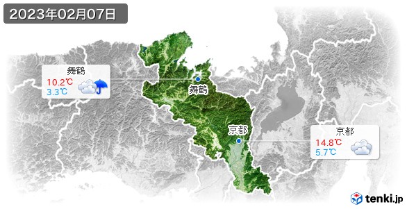 京都府(2023年02月07日の天気