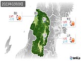 2023年02月09日の山形県の実況天気