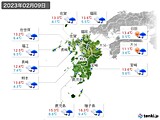 実況天気(2023年02月09日)