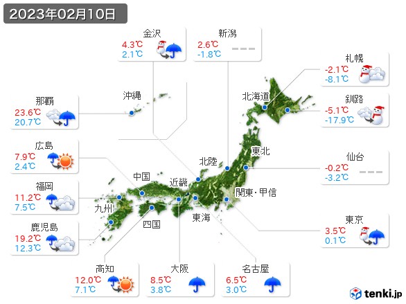 (2023年02月10日の天気