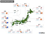 2023年02月12日の実況天気